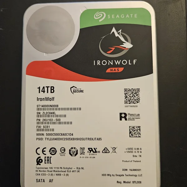 Foto van Seagate IronWolf 14TB SATA – SMART-rapport per schijf